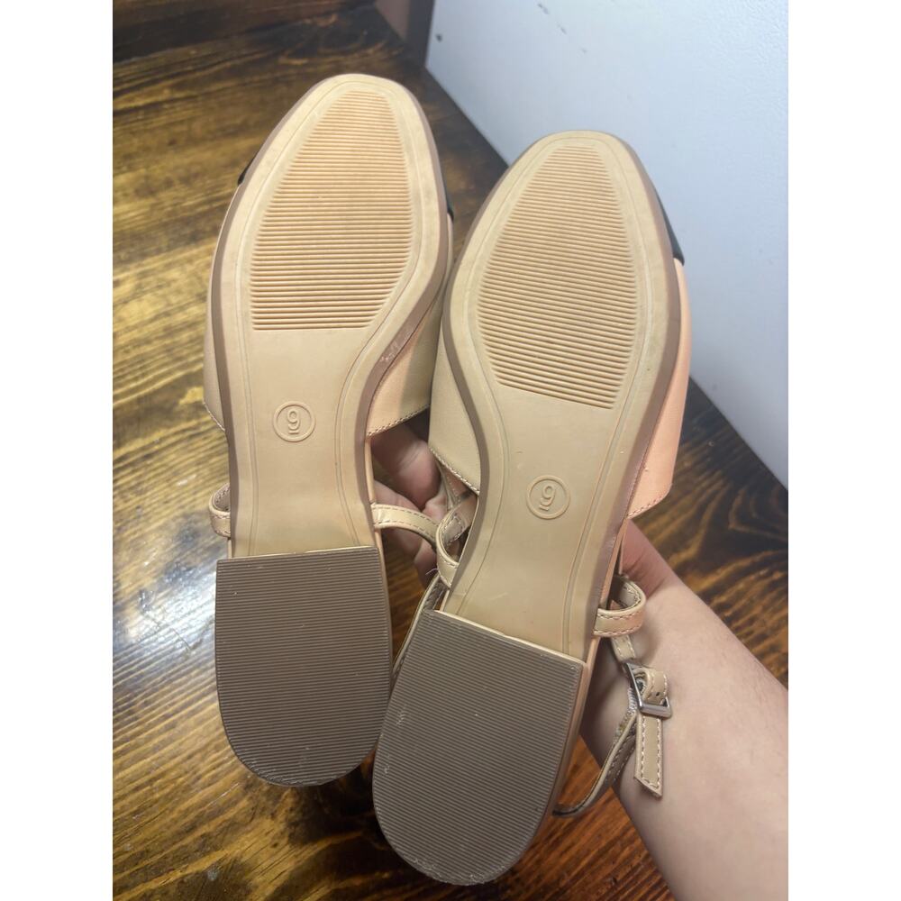 A New Day Tan And Black Sling Back Flats Size 9 - Picture 8 of 8